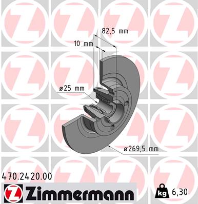 Tarcza hamulcowa ZIMMERMANN 470.2420.00