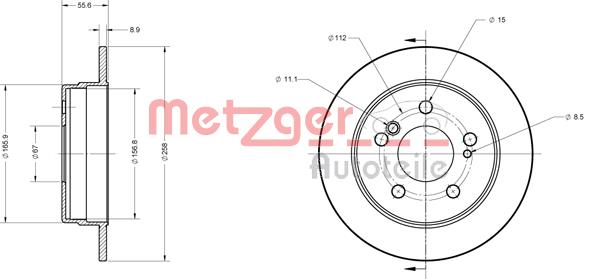 Tarcza hamulcowa METZGER 6110150