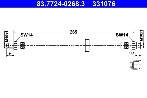 Przewód hamulcowy elastyczny ATE 83.7724-0268.3