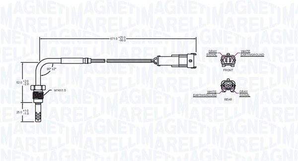 Czujnik  temperatury spalin MAGNETI MARELLI 172000059010