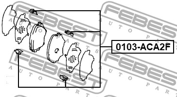 Zestaw akcesoriów montażowych  klocków hamulcowych FEBEST 0103-ACA2F