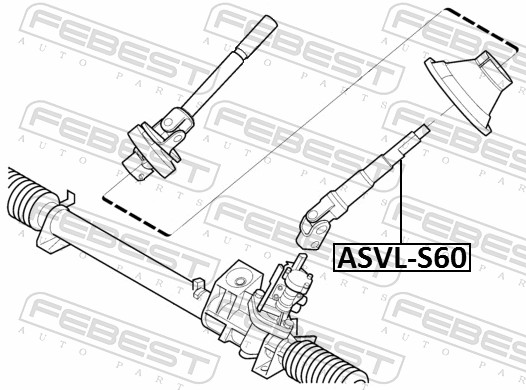 Wał kierowniczy FEBEST ASVL-S60