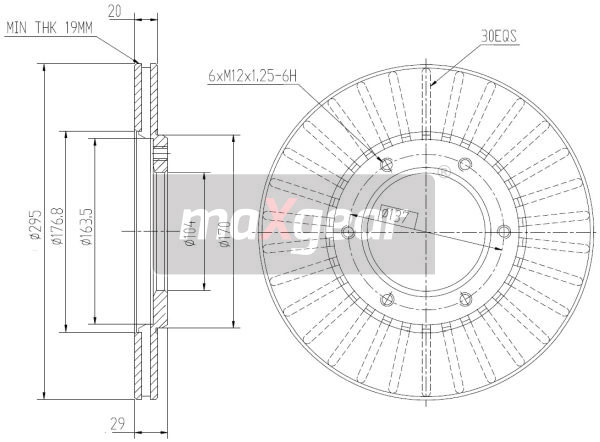 Tarcza hamulcowa MAXGEAR 19-2608