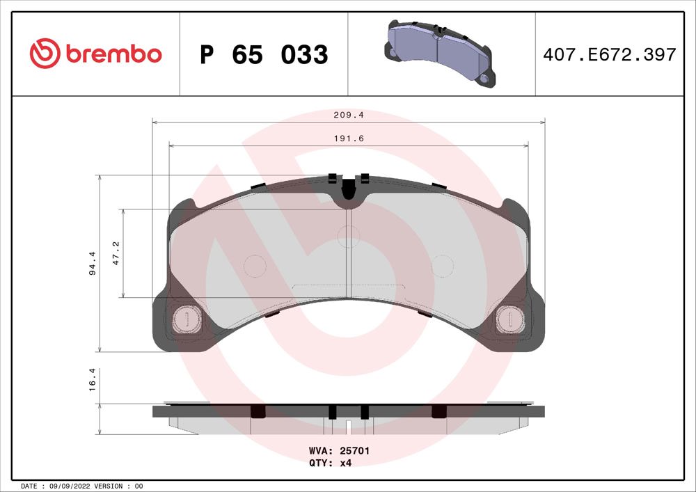 Klocki hamulcowe BREMBO P 65 033