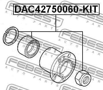 Zestaw łożysk koła FEBEST DAC42750060-KIT