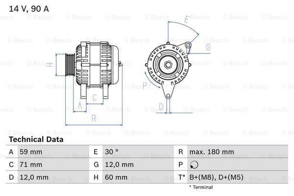 Alternator BOSCH 0 986 042 000