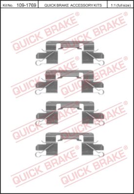 Zestaw akcesoriów montażowych  klocków hamulcowych QUICK BRAKE 109-1769