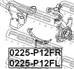 Wahacz zawieszenia koła FEBEST 0225-P12FL