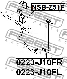 Łącznik stabilizatora FEBEST 0223-J10FR
