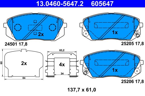 Klocki hamulcowe ATE 13.0460-5647.2