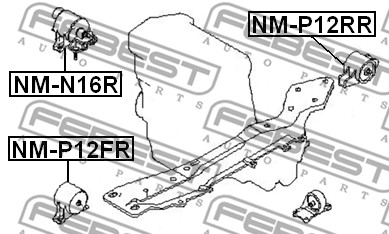 Poduszka silnika FEBEST NM-P12RR