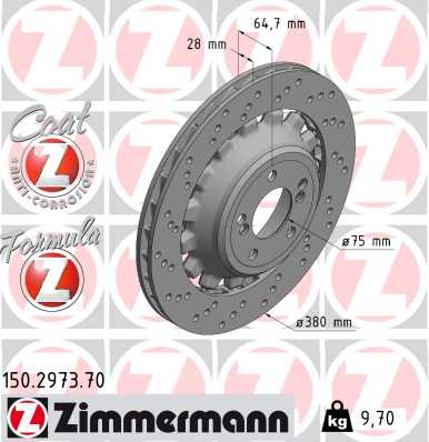 Tarcza hamulcowa ZIMMERMANN 150.2973.70
