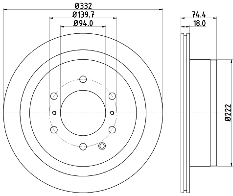 Tarcza hamulcowa HELLA 8DD 355 119-091
