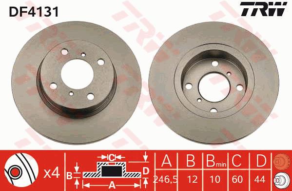 Tarcza hamulcowa TRW DF4131