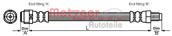 Przewód hamulcowy elastyczny METZGER 4114082