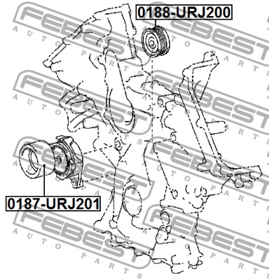 Rolka prowadząca paska osprzętu FEBEST 0188-URJ200