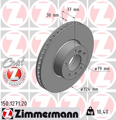 Tarcza hamulcowa ZIMMERMANN 150.1271.20