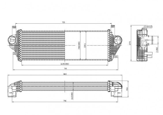 Chłodnica powietrza intercooler HART 644 160