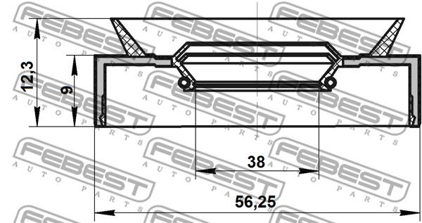 Pierścień uszczelniający półosi FEBEST 95PAY-40560912C