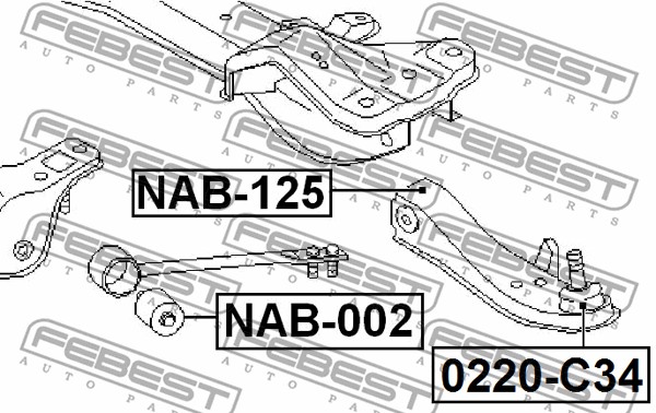 Tuleja wahacza FEBEST NAB-125