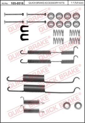 Zestaw dodatków do szczęk hamulcowych QUICK BRAKE 105-0518