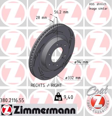 Tarcza hamulcowa ZIMMERMANN 380.2116.55