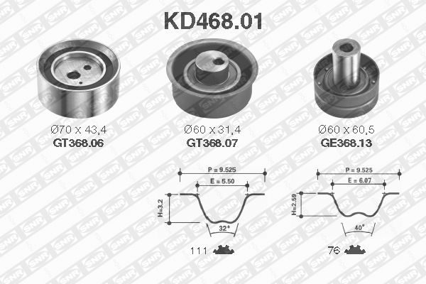 Zestaw paska rozrządu SNR KD468.01