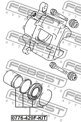 Tłoczek zacisku hamulcowego FEBEST 0776-420F-KIT