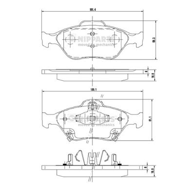 Klocki hamulcowe NIPPARTS N3602130