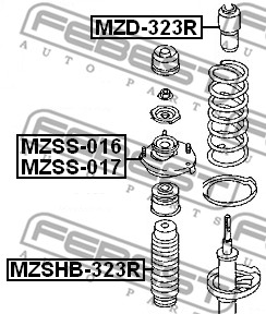 Dystans gumowy FEBEST MZD-323R