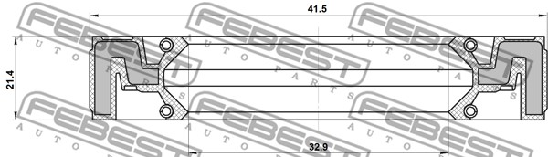 Uszczelniacz wałka, wałek główny mech. skrzyni biegów FEBEST 95QAY-34412121C