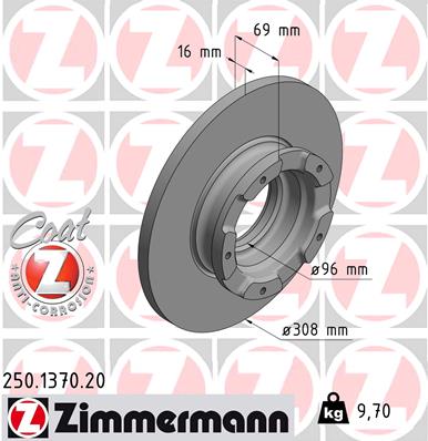 Tarcza hamulcowa ZIMMERMANN 250.1370.20