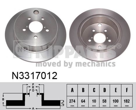 Tarcza hamulcowa NIPPARTS N3317012