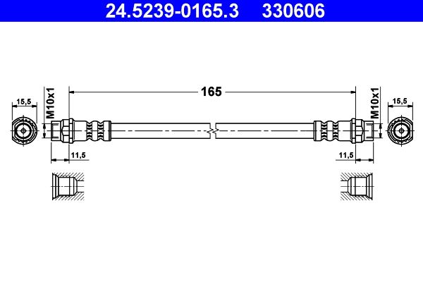 Przewód hamulcowy elastyczny ATE 24.5239-0165.3