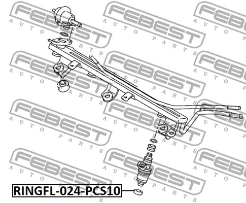Pierścień uszczelniający, wtryskiwacz FEBEST RINGFL-024-PCS10