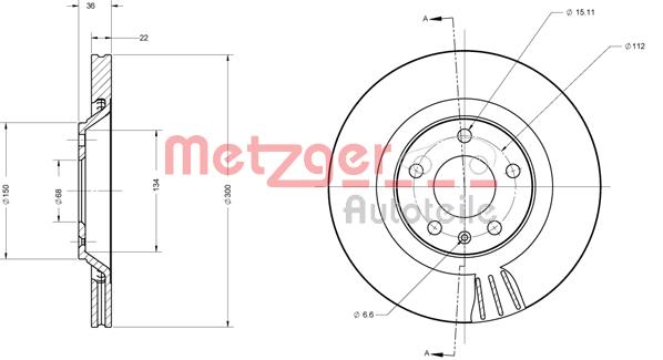 Tarcza hamulcowa METZGER 6110697