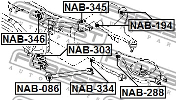 Łożyskowanie  korpusu osi FEBEST NAB-345