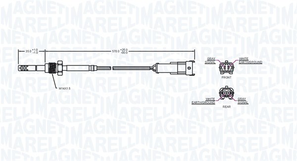 Czujnik  temperatury spalin MAGNETI MARELLI 172000159010
