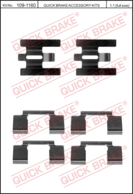 Zestaw akcesoriów montażowych  klocków hamulcowych QUICK BRAKE 109-1160