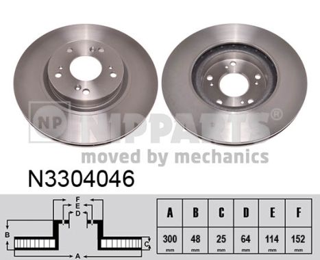 Tarcza hamulcowa NIPPARTS N3304046