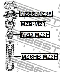 Dystans gumowy FEBEST MZD-MZ3F