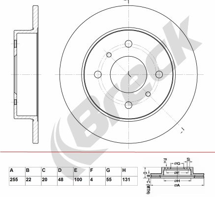 Tarcza hamulcowa BRECK BR 342 VA100