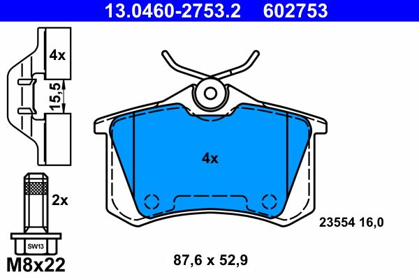 Klocki hamulcowe ATE 13.0460-2753.2