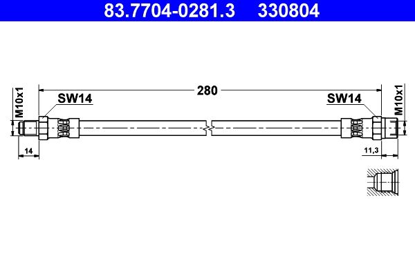 Przewód hamulcowy elastyczny ATE 83.7704-0281.3