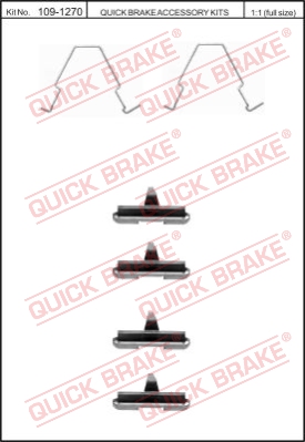 Zestaw akcesoriów montażowych  klocków hamulcowych QUICK BRAKE 109-1270