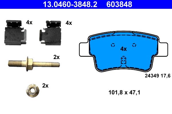 Klocki hamulcowe ATE 13.0460-3848.2