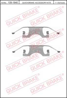 Zestaw akcesoriów montażowych  klocków hamulcowych QUICK BRAKE 109-1640