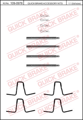 Zestaw akcesoriów montażowych  klocków hamulcowych QUICK BRAKE 109-0978