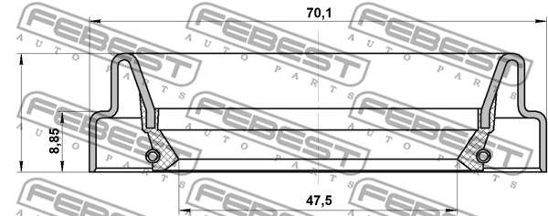 Pierścień uszczelniający półosi FEBEST 95FDY-49700909C