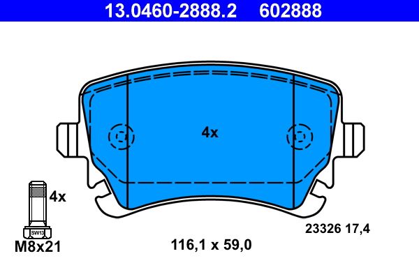 Klocki hamulcowe ATE 13.0460-2888.2